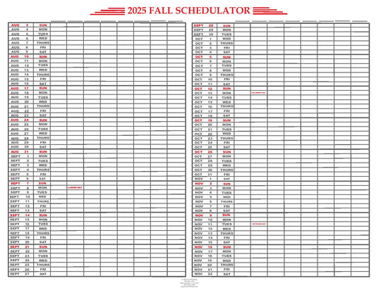 Large Schedulators 2025-2026 School Year (EM-100L)