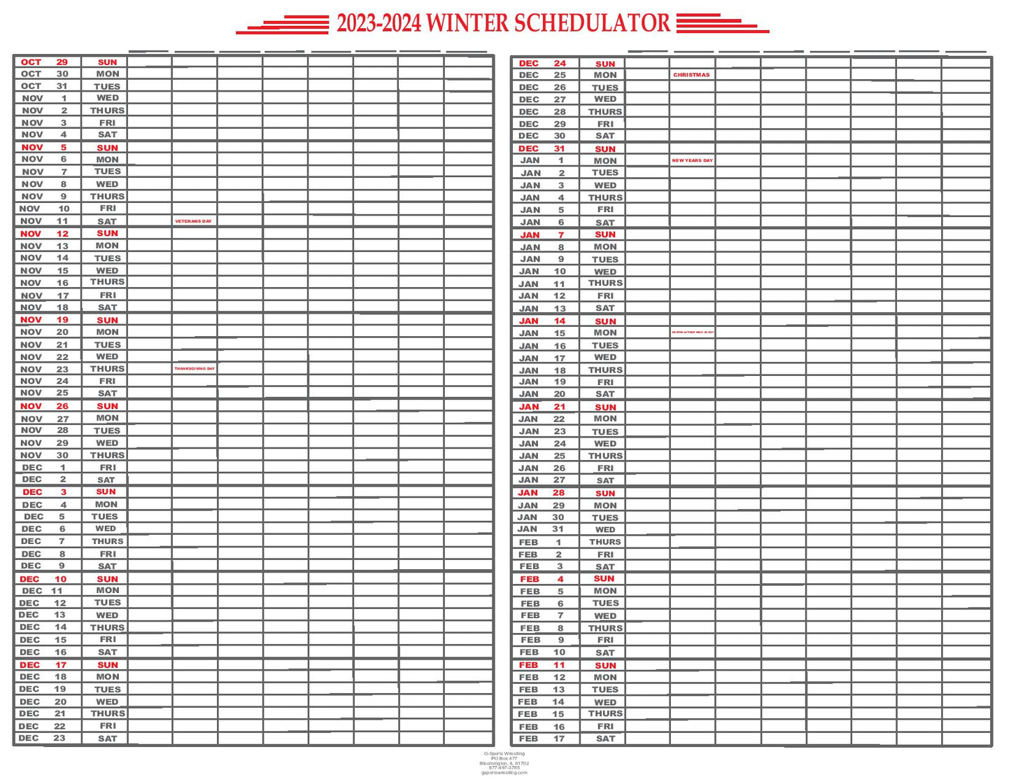 Large Schedulators 2023-2024 School Year (EM-100L)