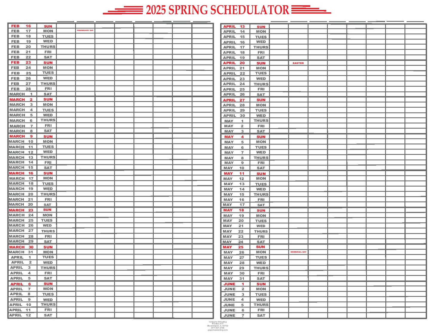 Large Schedulators 2024-2025 School Year (EM-100L)