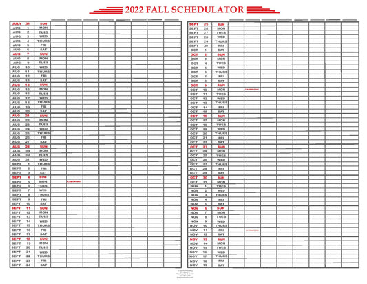 Large Schedulators 2026-2027 School Year (EM-100L)