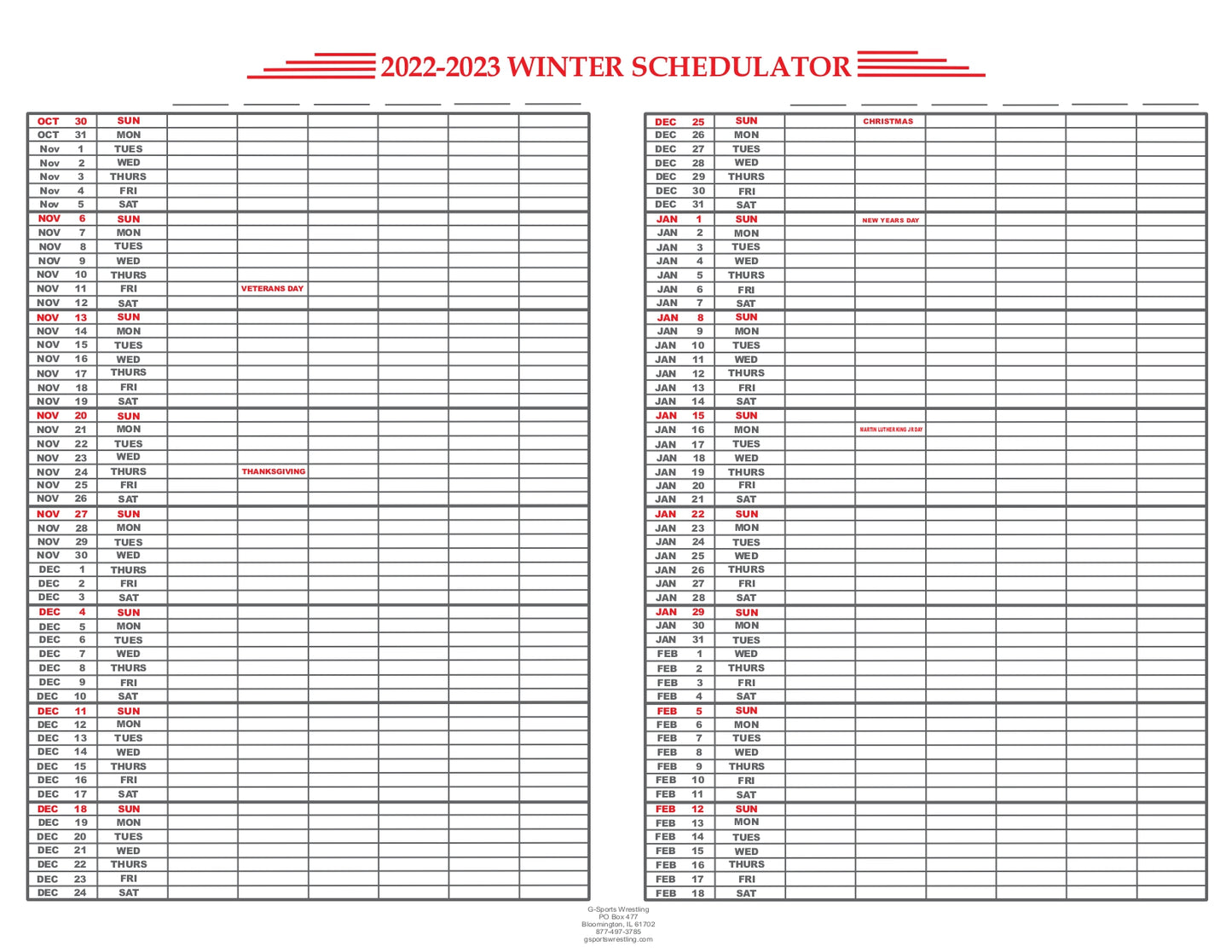 Schedulators 2026-2027 School Year(EM-100)