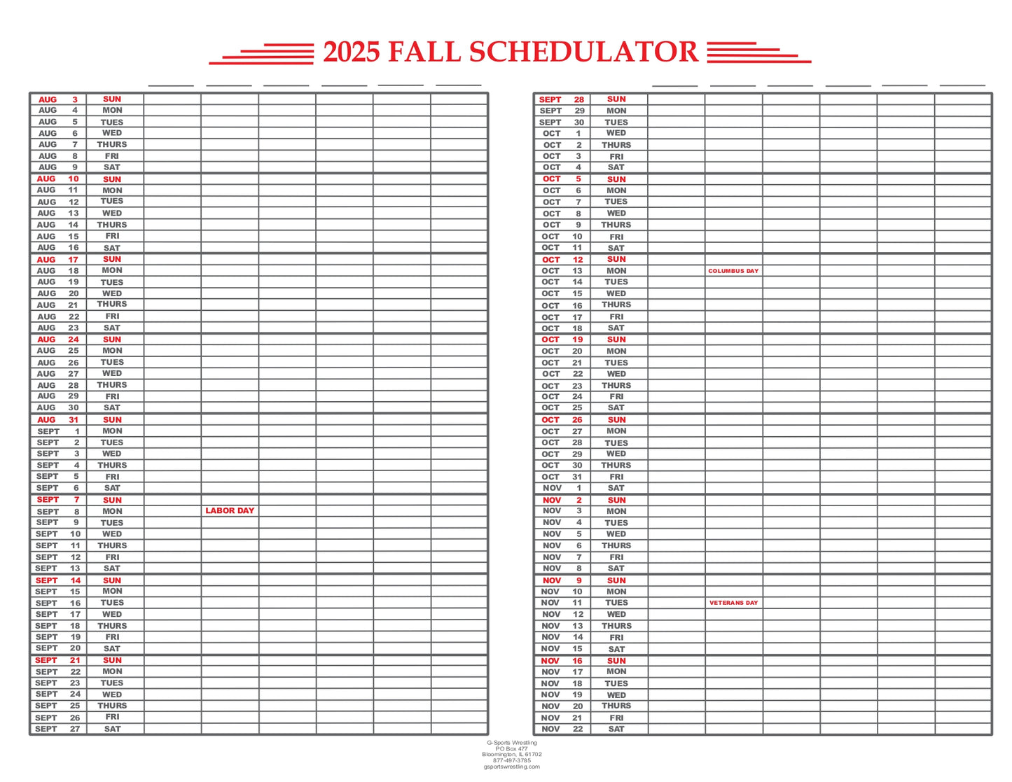 Schedulators 2025-2026 School Year (EM-100)